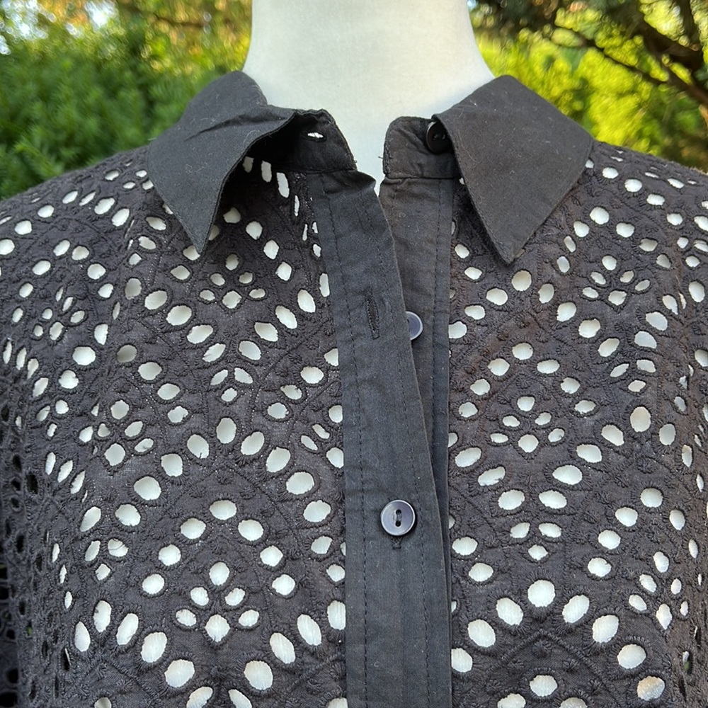 Sundress eyelet shirt dress bell sleeves Xs/small - Picture 6 of 11